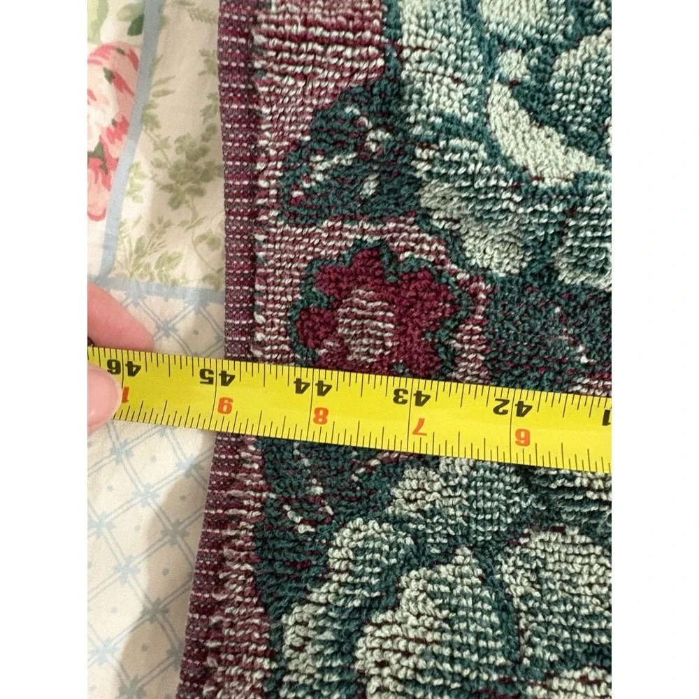 Vintage Cannon Royal Family Green Rose Floral Cttn Bath Towel Washcloth 6pc Set